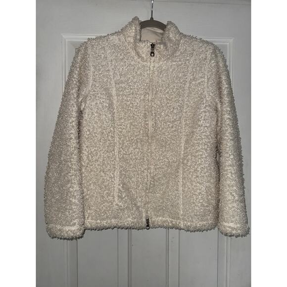 J. Jill Fuzzy Full-Zip with Pockets Cozy Teddy Bear jacket - sz PETITE small - Picture 1 of 10